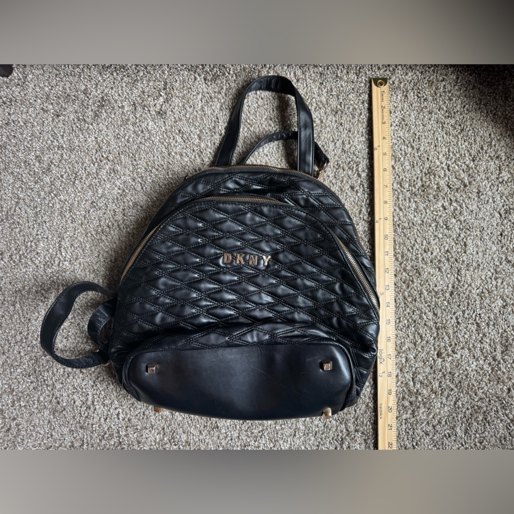 DKNY Allure Backpack Black 14" Quilted - Picture 8 of 14